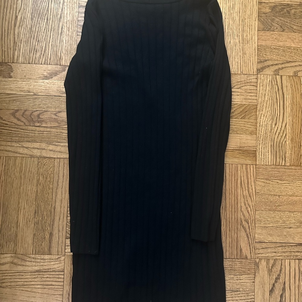Abercrombie & Fitch Black Button Down Deep V Mini Sweater Dress - Size Small - Picture 4 of 4